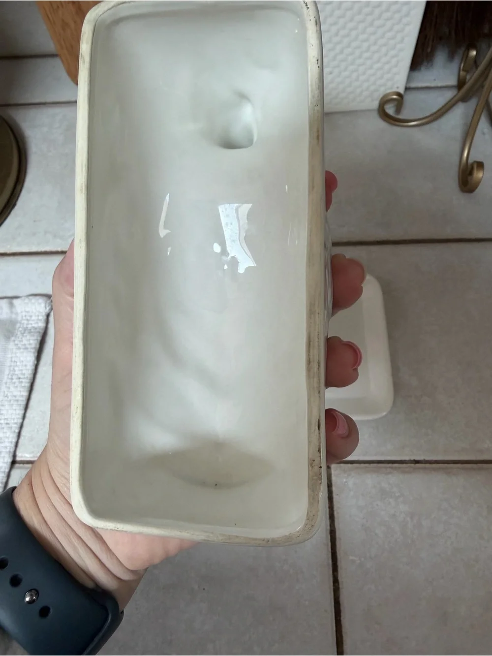 Vintage Duck Goose Butter Dish Ceramic White Made in Japan Otagiri